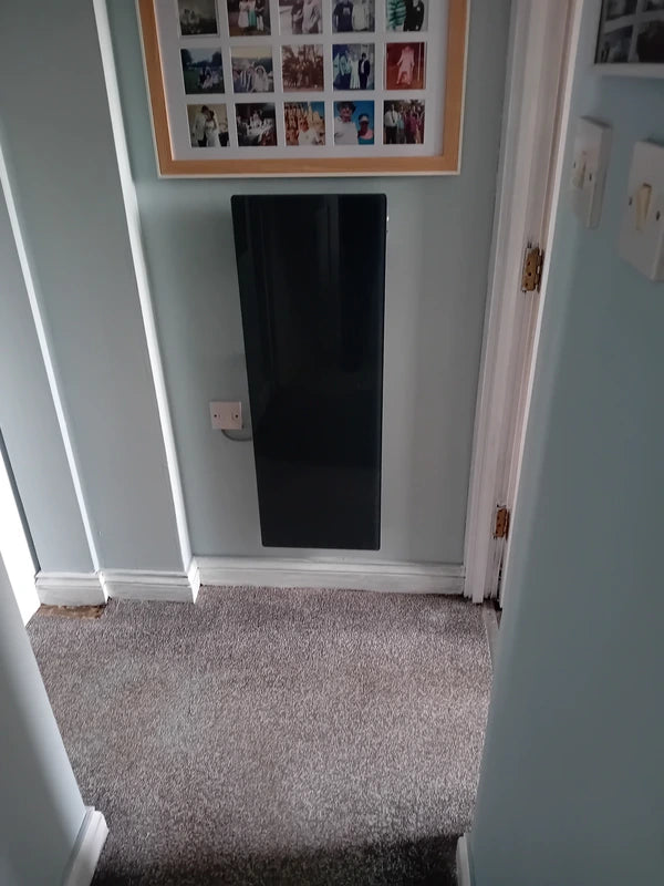 Lavender Smart Glass Far Infrared Heater – Sleek Wall Panel with WiFi Thermostat or Manual Control - Grey (400W & 800W)