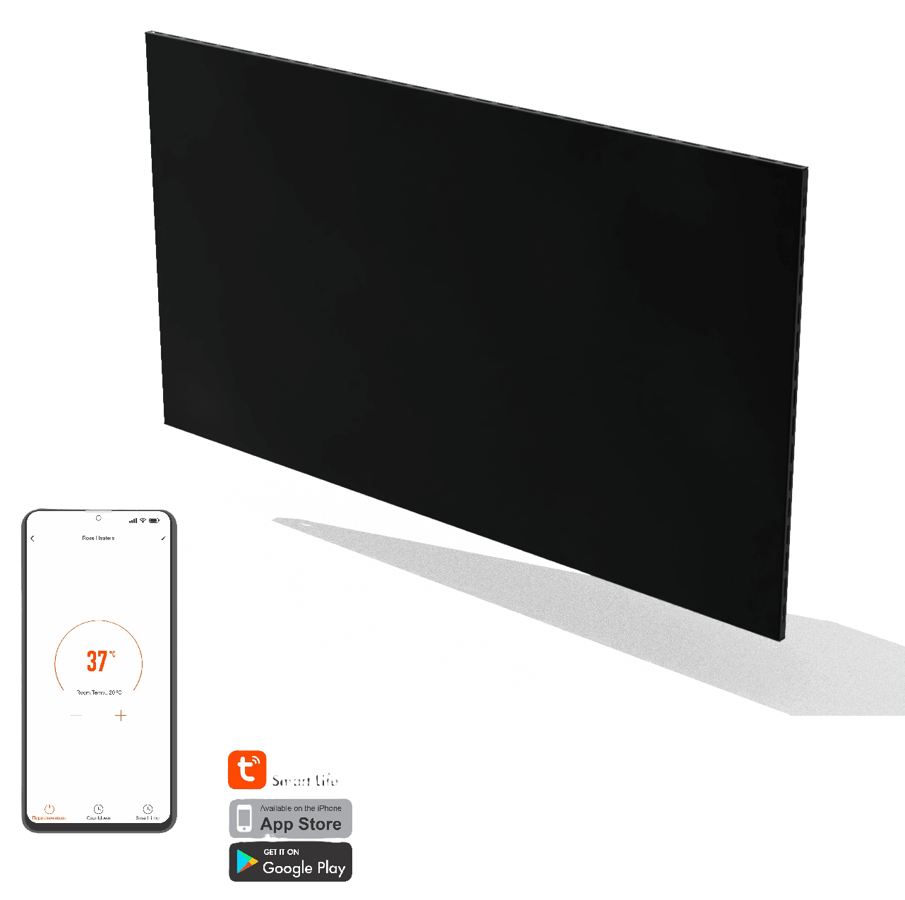 Aster Infrared Thermal Wave Panel – Hybrid Heater with Built-in WiFi Thermostat & Remote - Black (600W–1350W)