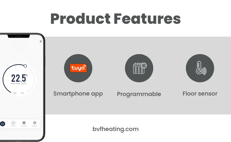 501 Smart WiFi Thermostat – Programmable Heating Controller - Black