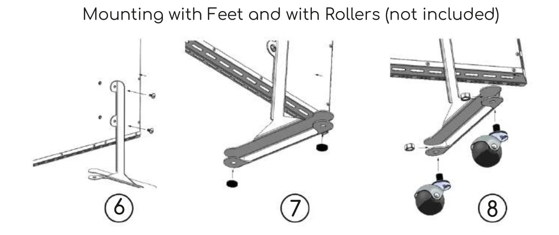 Rollers/Feet for Aster Infrared Thermal Wave Panel