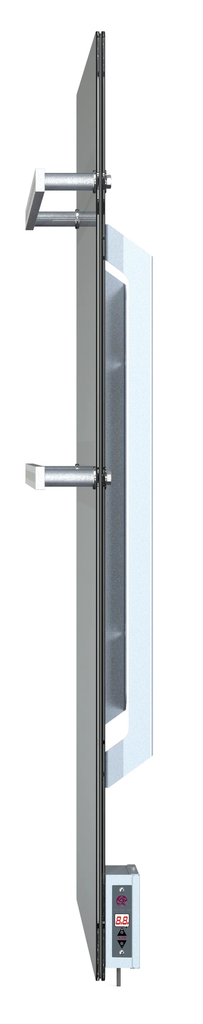 Bluebell Infrared Glass Towel Heater with Thermostat – Stylish 500W Bathroom Heater - Grey
