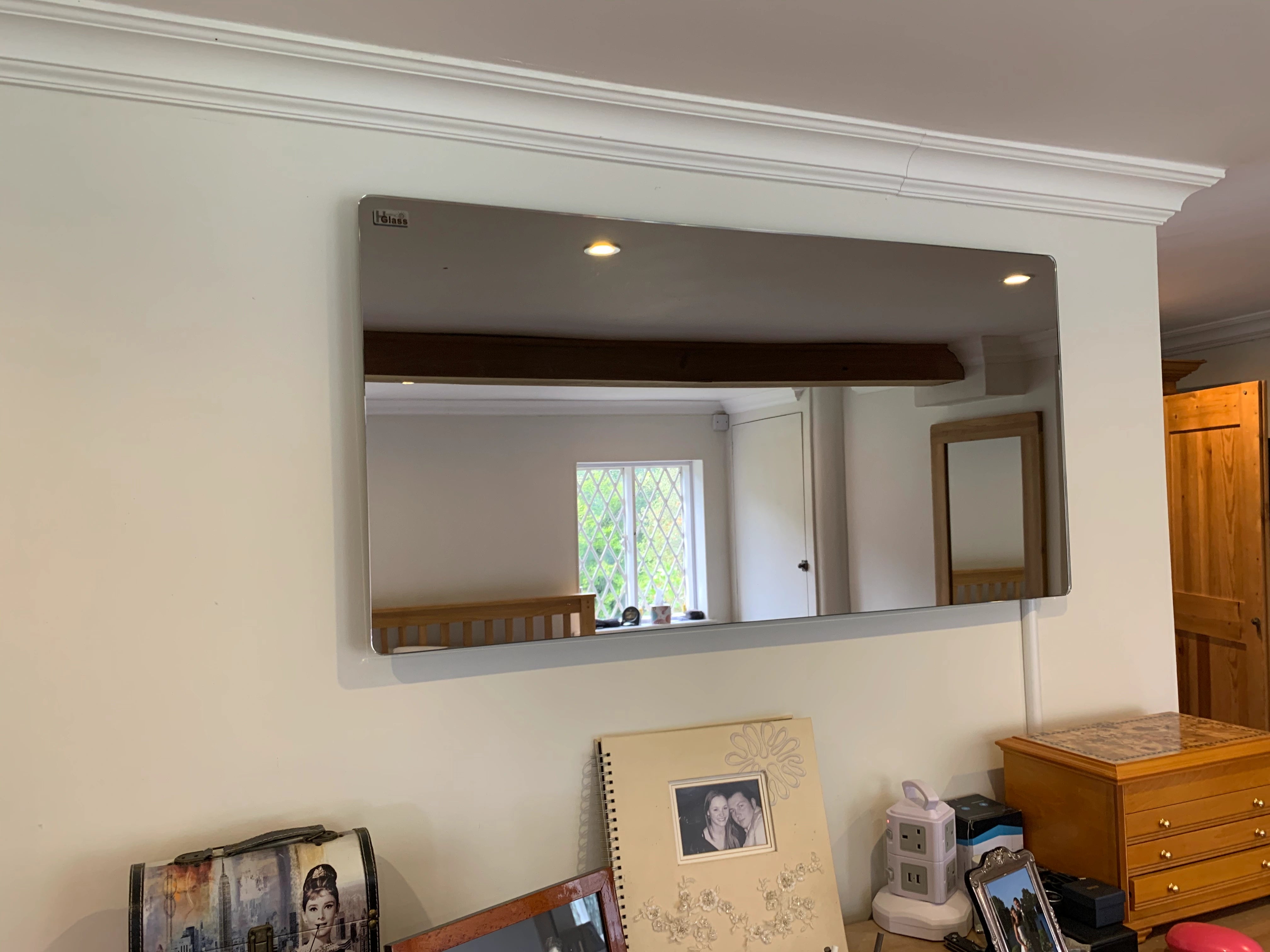 Carnation Infrared Mirror Heater – Elegant Heating with Safety Glass - Horizontal (350W-800W)