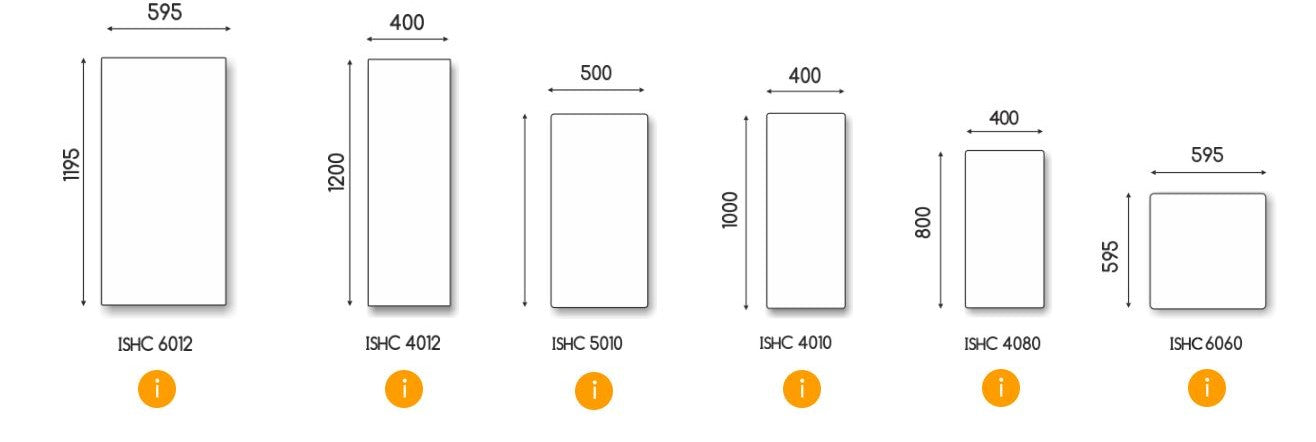 Far Infrared Heaters Ceiling mountable Metal Infrared Heating Panels White. Heating element: Nanocrystalline. 800W, 500W, 400W-UK Infrared Heating Company